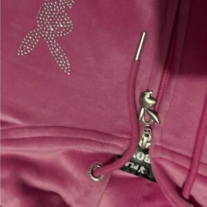 Pink Hoodie with Rhinestone Design